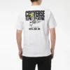 Estampado de letras de desenhos animados, desportivo, manga curta, branco