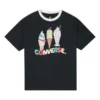 Estampado Desportivo Manga Curta Preto