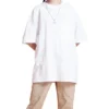 FW20 Estilo para casal com gola redonda e manga curta “Branco”