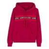 Hoodie com Estampado “Love the Progress” Tamanhos Ásia “Vermelho”