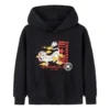 Hoodie com letras de desenhos animados Tamanhos asiáticos “Preto Branco Vermelho”