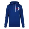 Hoodie com logótipo grande em forma de estrela e padrão em ziguezague Tamanhos asiáticos “Azul”