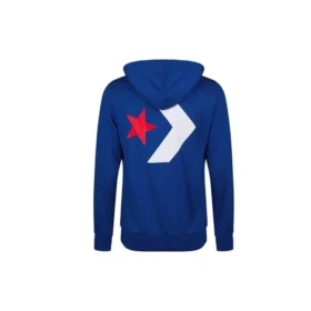 Hoodie com logótipo grande em forma de estrela e padrão em ziguezague Tamanhos asiáticos “Azul” Hoodie com logótipo grande em forma de estrela e padrão em ziguezague Tamanhos asiáticos “Azul”