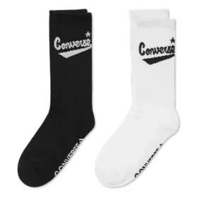 Meias com logótipo, dois pares “Branco Preto”