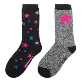 Meias curtas com logótipo de estrela, dois pares “Preto Cinza” Meias curtas com logótipo de estrela, dois pares “Preto Cinza”