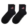 Meias curtas com remendo bordado para sapatos, dois pares “Preto”