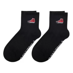 Meias curtas com remendo bordado para sapatos, dois pares “Preto” Meias curtas com remendo bordado para sapatos, dois pares “Preto”