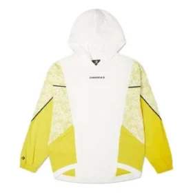 Moletom com capuz casual desportivo em cores contrastantes Branco