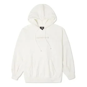 Moletom com capuz de malha solta Branco cremoso Moletom com capuz de malha solta Branco cremoso