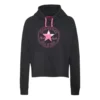 Moletom com capuz desportivo casual de malha preto