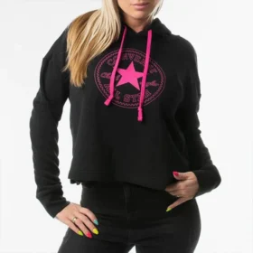 Moletom com capuz desportivo casual de malha preto Moletom com capuz desportivo casual de malha preto