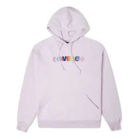 Moletom com capuz em malha bordado com letras em cores contrastantes Roxo Moletom com capuz em malha bordado com letras em cores contrastantes Roxo