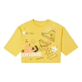 NOTEBOOK DOODLE OS CROP Tee GOLD STRAW Yellow