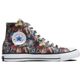 One Piece x Converse Chuck Taylor All Star 100 PT HI Tênis de Lona Multicolor