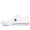 One Star Bate-sola Baixa em Couro Perfurado “Branco Preto”