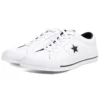 One Star Bate-sola Baixa em Couro Perfurado “Branco Preto”