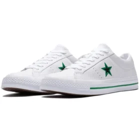 One Star Couro de Boi Branco/Verde Estilo Original