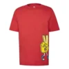 Padrão de Estampado Manga Curta Vermelho