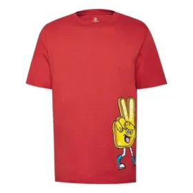 Padrão de Estampado Manga Curta Vermelho