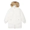 Parka longa de penas Tamanhos asiáticos “Branco”