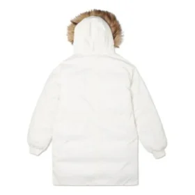 Parka longa de penas Tamanhos asiáticos “Branco”