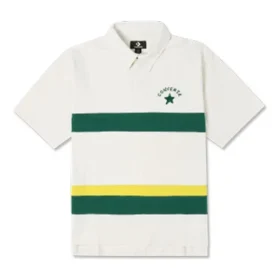 Polo com logótipo em blocos de cor Tamanhos asiáticos “Branco Verde” Polo com logótipo em blocos de cor Tamanhos asiáticos “Branco Verde”