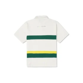 Polo com logótipo em blocos de cor Tamanhos asiáticos “Branco Verde” Polo com logótipo em blocos de cor Tamanhos asiáticos “Branco Verde”