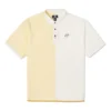 Polo de manga curta para homem Converse com lapela em blocos de cor, creme e amarelo
