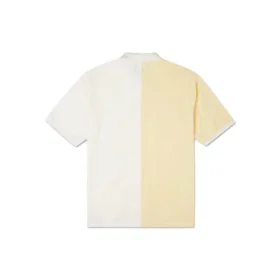 Polo de manga curta para homem Converse com lapela em blocos de cor, creme e amarelo