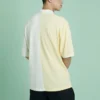 Polo de manga curta para homem Converse com lapela em blocos de cor, creme e amarelo