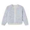 Roupa acolchoada desportiva reversível de cor sólida sem capuz Branco Leite