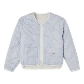 Roupa acolchoada desportiva reversível de cor sólida sem capuz Branco Leite Roupa acolchoada desportiva reversível de cor sólida sem capuz Branco Leite