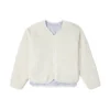 Roupa acolchoada desportiva reversível de cor sólida sem capuz Branco Leite
