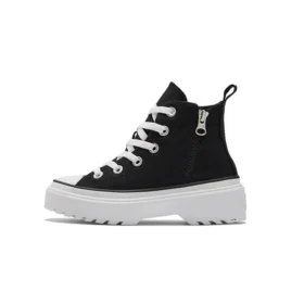 Sapatos casuais Chuck Taylor All Star de cano alto com sola com saliências “Preto Branco”