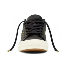 Sapatos One Star OX “Preto/Branco” em couro
