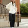 Star Hoodie Tamanhos asiáticos “Branco Leite”