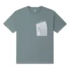 T-shirt com bolso com fecho Tamanhos asiáticos “Verde cinza”