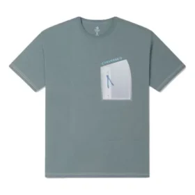 T-shirt com bolso com fecho Tamanhos asiáticos “Verde cinza” T-shirt com bolso com fecho Tamanhos asiáticos “Verde cinza”