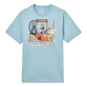 T-shirt com Estampado Claw Machine Tamanhos Asiáticos “Azul”