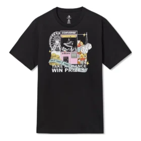 T-shirt com Estampado Claw Machine Tamanhos Asiáticos “Preto”