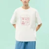 T-shirt com grafismo sensorial Tamanhos asiáticos “Branco”