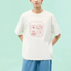 T-shirt com grafismo sensorial Tamanhos asiáticos “Branco” T-shirt com grafismo sensorial Tamanhos asiáticos “Branco”