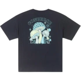 T-shirt com gráfico de cogumelo Tamanhos asiáticos “Black Teal”