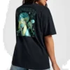 T-shirt com gráfico de cogumelo Tamanhos asiáticos “Black Teal”