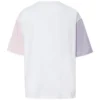 T-shirt com logótipo impresso Tamanhos asiáticos “Branco Rosa”