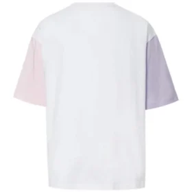 T-shirt com logótipo impresso Tamanhos asiáticos “Branco Rosa”