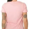 T-shirt com logótipo na frente central Tamanhos asiáticos “Rosa Branco”