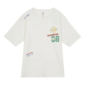T-shirt com logótipo “Put-a-Smile-On-Your-Face” Tamanhos asiáticos “Branco”