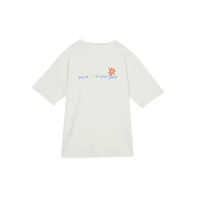 T-shirt com logótipo “Put-a-Smile-On-Your-Face” Tamanhos asiáticos “Branco”