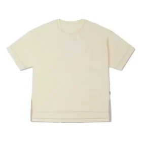 T-shirt com logótipo recortado e costura contrastante Tamanhos asiáticos “Beige”